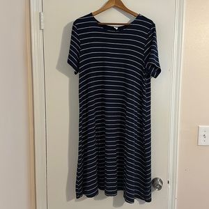 Old Navy dress - navy with white stripes